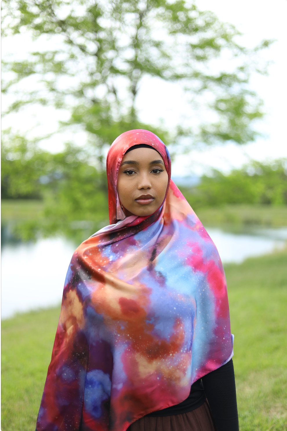Paint Satin Hijab - Galaxy