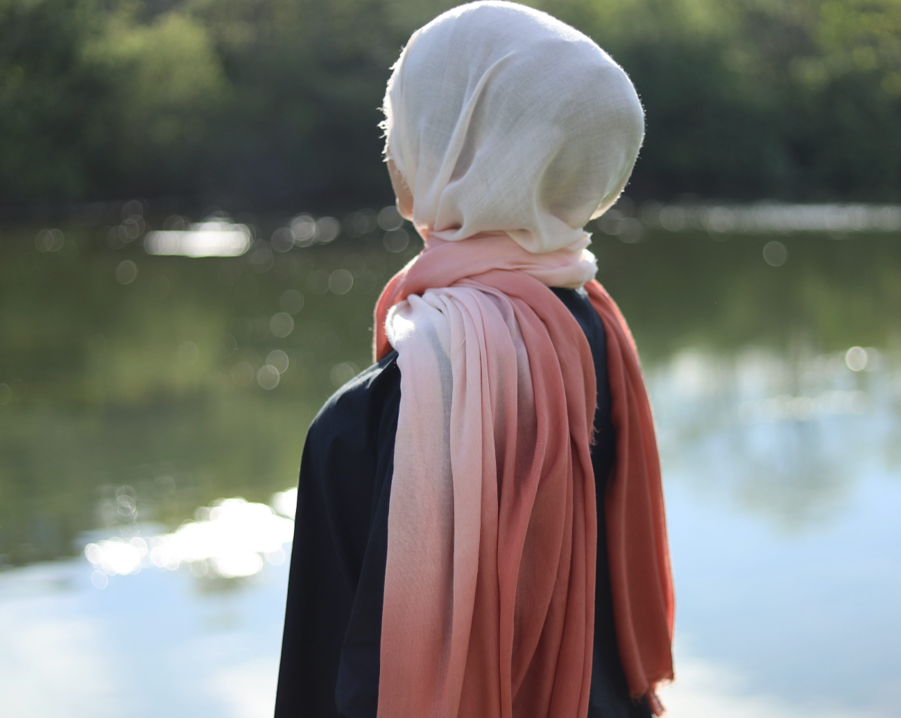 Gradient Viscose Hijab - Peach