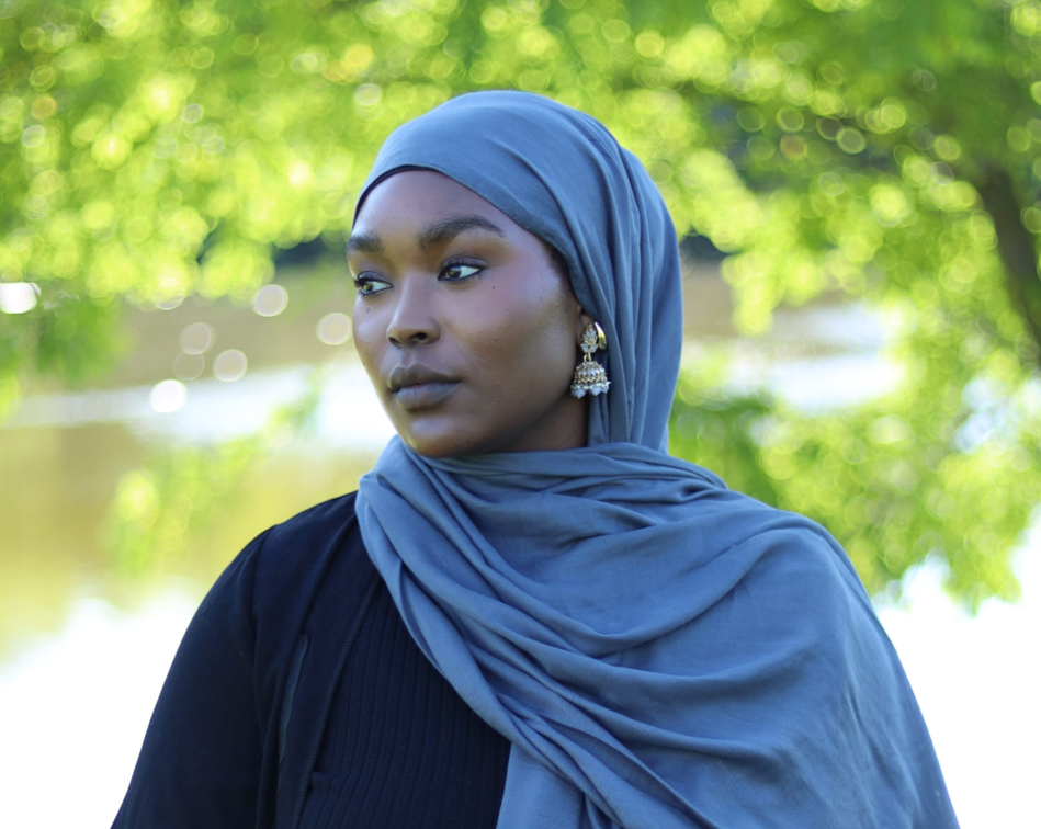 Solid Viscose Hijab - Slate