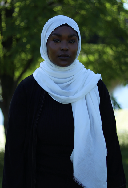 Solid Viscose Hijab - White