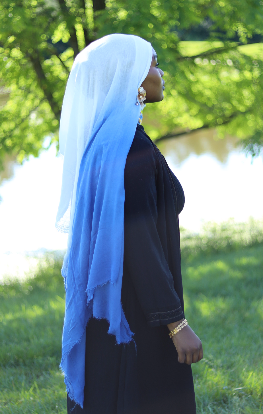 Gradient Viscose Hijab - Royal Blue